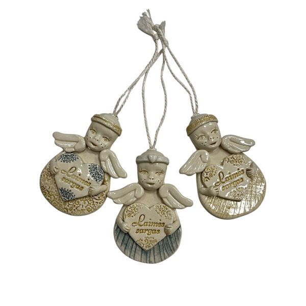 Keramikinis kabinamas angelas "LAIMĖS SARGAS"